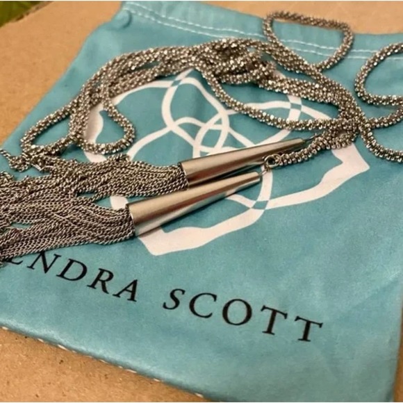 Kendra Scott Phara tassel lariat necklace silver - Picture 4 of 6